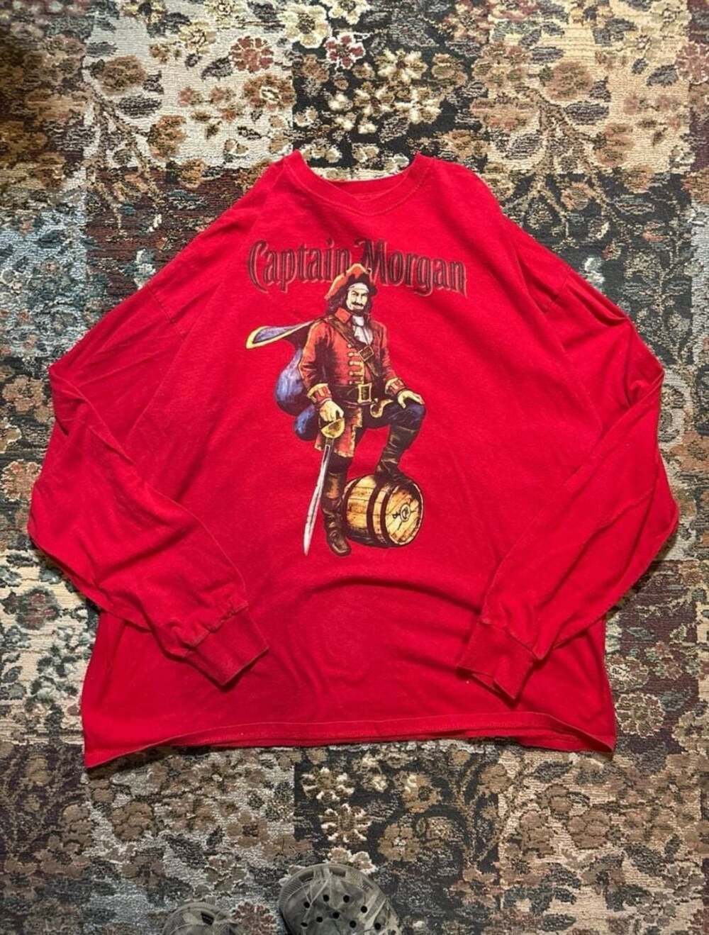 Captain Morgan Graphic Long Sleeve T-Shirt Ripple Junction 3X Red